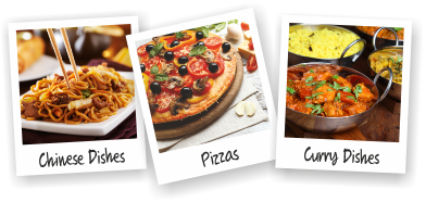 Polaroid Pictures of takeaway dishes