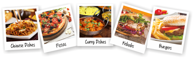 Polaroid Pictures of takeaway dishes