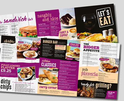 Traditional Restaurant Menu - Matt Laminated - Custom Size Traditional Pub Menu - Matt Laminated - Custom Size