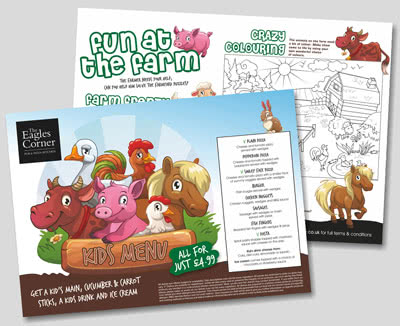 Kids Colouring, Restaurant Table Placemats Kids Colouring, Restaurant Table Placemats